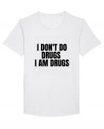 i don t do drugs i am drugs Tricou mânecă scurtă guler larg Bărbat Skater