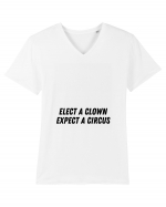 elect a clown expect a circus Tricou mânecă scurtă guler V Bărbat Presenter