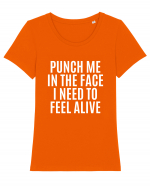 punch me in the face i need to feel alive Tricou mânecă scurtă guler larg fitted Damă Expresser