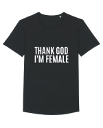 thank good i m female Tricou mânecă scurtă guler larg Bărbat Skater