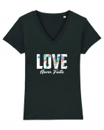 Love never fails Tricou mânecă scurtă guler V Damă Evoker