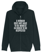 a woman does not have to be... Hanorac cu fermoar Unisex Connector