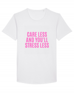 care less and you ll stress less Tricou mânecă scurtă guler larg Bărbat Skater