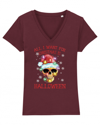 All Want For Christmas Is Halloween Burgundy