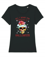 All Want For Christmas Is Halloween Tricou mânecă scurtă guler larg fitted Damă Expresser