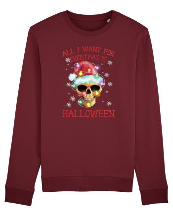 All Want For Christmas Is Halloween Burgundy