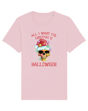 All Want For Christmas Is Halloween Cotton Pink