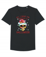 All Want For Christmas Is Halloween Tricou mânecă scurtă guler larg Bărbat Skater