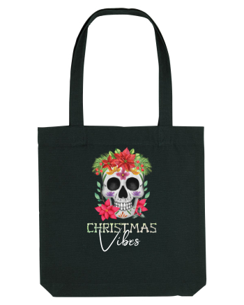 Christmas Vibes Skeleton Skull Black