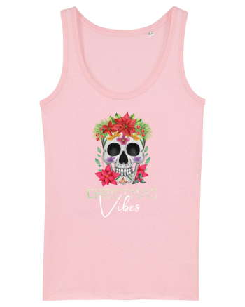 Christmas Vibes Skeleton Skull Cotton Pink