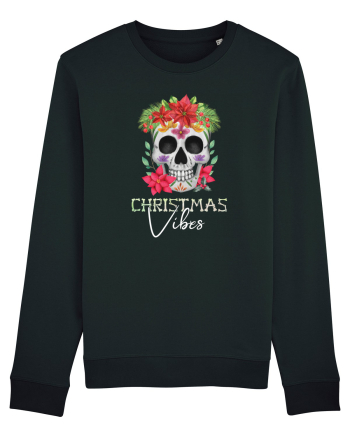 Christmas Vibes Skeleton Skull Black