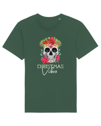 Christmas Vibes Skeleton Skull Bottle Green