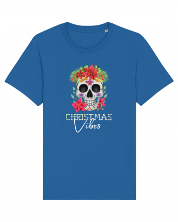Christmas Vibes Skeleton Skull Royal Blue