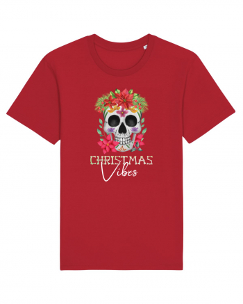 Christmas Vibes Skeleton Skull Red