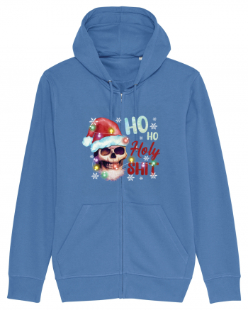 Ho Ho Holy Shit Skeleton Skull Christmas Bright Blue