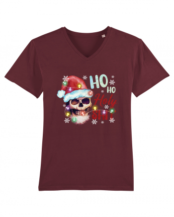 Ho Ho Holy Shit Skeleton Skull Christmas Burgundy
