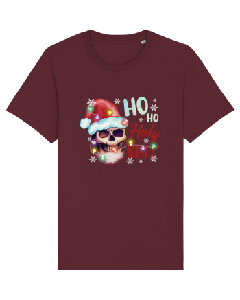 Ho Ho Holy Shit Skeleton Skull Christmas Burgundy