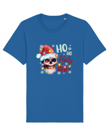 Ho Ho Holy Shit Skeleton Skull Christmas Royal Blue
