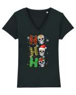 Ho-Ho-Ho Christmas Skulls Tricou mânecă scurtă guler V Damă Evoker
