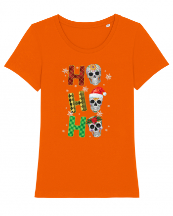 Ho-Ho-Ho Christmas Skulls Bright Orange