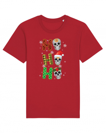 Ho-Ho-Ho Christmas Skulls Red