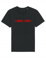 2 words 1 finger Tricou mânecă scurtă Unisex Rocker