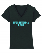 life is better in a bikini Tricou mânecă scurtă guler V Damă Evoker