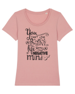 Gândește pozitiv Tricou mânecă scurtă guler larg fitted Damă Expresser