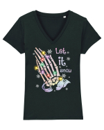 Let It Snow Skeleton Hands Tricou mânecă scurtă guler V Damă Evoker