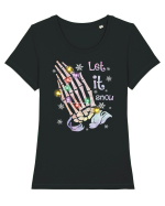 Let It Snow Skeleton Hands Tricou mânecă scurtă guler larg fitted Damă Expresser