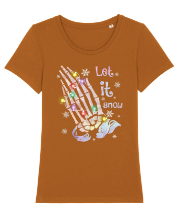 Let It Snow Skeleton Hands Roasted Orange