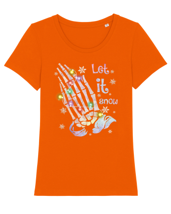 Let It Snow Skeleton Hands Bright Orange