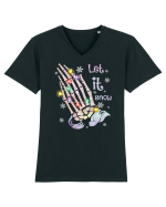 Let It Snow Skeleton Hands Tricou mânecă scurtă guler V Bărbat Presenter