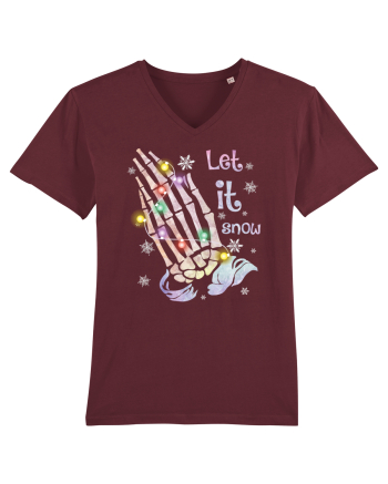 Let It Snow Skeleton Hands Burgundy