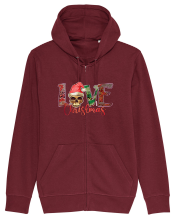 Love Christmas Skull Christmas Burgundy