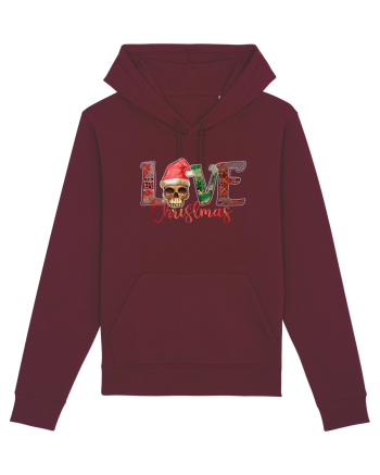 Love Christmas Skull Christmas Burgundy