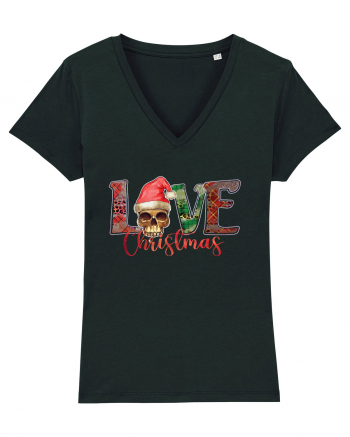 Love Christmas Skull Christmas Black