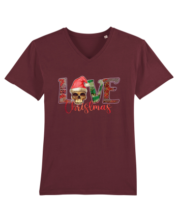 Love Christmas Skull Christmas Burgundy