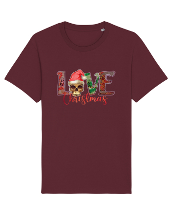 Love Christmas Skull Christmas Burgundy
