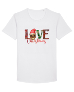 Love Christmas Skull Christmas Tricou mânecă scurtă guler larg Bărbat Skater