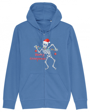 Merry Creepmas Skeleton Christmas Bright Blue