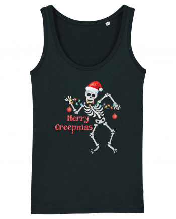 Merry Creepmas Skeleton Christmas Black