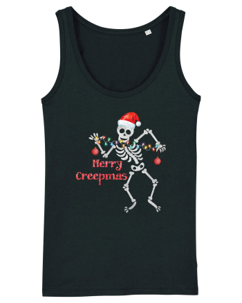 Merry Creepmas Skeleton Christmas Black