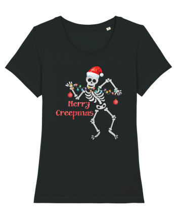Merry Creepmas Skeleton Christmas Black