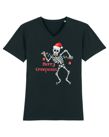Merry Creepmas Skeleton Christmas Black