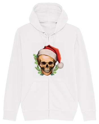 Santa Skull Christmas White