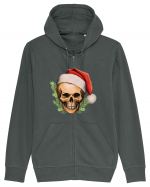 Santa Skull Christmas Hanorac cu fermoar Unisex Connector