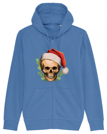 Santa Skull Christmas Bright Blue