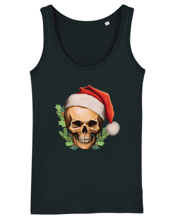 Santa Skull Christmas Black
