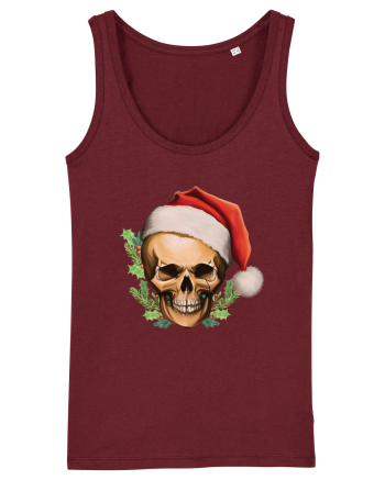 Santa Skull Christmas Burgundy